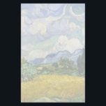 Vincent Van Gogh Wheat Field mit Cypressen Briefpapier<br><div class="desc">Schöne Kunstwerke aus dem Jahr 1889 des berühmten Malers Vincent Van Gogh,  einer meiner Lieblingskünstler aus der impressionistischen Periode. Dieses Impressionismus-Landschaftspapier zeigt hohe grüne Zypressen Set gegen hübsche wirbelnde Wolken über einem Weizenfeld.</div>