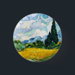 Vincent Van Gogh Wheat Field mit Cypressen Button<br><div class="desc">Vincent Van Gogh Wheat Field mit Cypressen Vintage Kunstschaltfläche</div>