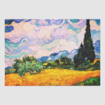 Vincent Van Gogh Wheat Field mit Cypressen Gewebe Seidenpapier<br><div class="desc">Hübsch , Vintag , Schönes Gemälde Vincent Van Gogh Weizenfeld mit Zypressen. Dies ist ein altes Meisterwerk des niederländischen Meisters Vincent Van Gogh. Dieses Gemälde ist Teil seiner Weizenfeldserie. Diese Reihe von Naturlandschaftsmalereien wurden durch den Blick auf die Alpen inspiriert. Diese kunstvolle alte Ölmalerei hat eine schöne, lebendige, gesättigte Farbe....</div>