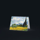 Vincent Van Gogh Wheat Field mit Cypressen Karte<br><div class="desc">Hübsch , Vintag , Schönes Gemälde Vincent Van Gogh Weizenfeld mit Zypressen Sticker.Dies ist ein altes Meisterwerk des niederländischen Meisters Vincent Van Gogh. Dieses Gemälde ist Teil seiner Weizenfeldserie. Diese Reihe von Naturlandschaftsmalereien wurden durch den Blick auf die Alpen inspiriert. Diese kunstvolle alte Ölmalerei hat eine schöne, lebendige, gesättigte Farbe....</div>
