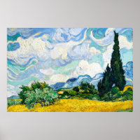 Vincent Van Gogh Wheat Field mit Cypressen