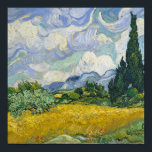Vincent Van Gogh Wheat Field mit Cypressen Poster<br><div class="desc">Schöne Kunstwerke aus dem Jahr 1889 des berühmten Malers Vincent Van Gogh,  einer meiner Lieblingskünstler aus der impressionistischen Periode. Diese beeindruckende Landschaftskunst zeigt große grüne Zypressen Set gegen hübsche Wolken über einem Weizenfeld.</div>