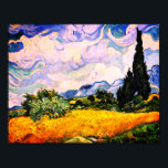 Vincent Van Gogh Wheat Field mit Cypressen Poster<br><div class="desc">Hübsch , Vintag , Schönes Gemälde Vincent Van Gogh Weizenfeld mit Zypressen Sticker.Dies ist ein altes Meisterwerk des niederländischen Meisters Vincent Van Gogh. Dieses Gemälde ist Teil seiner Weizenfeldserie. Diese Reihe von Naturlandschaftsmalereien wurden durch den Blick auf die Alpen inspiriert. Diese kunstvolle alte Ölmalerei hat eine schöne, lebendige, gesättigte Farbe....</div>