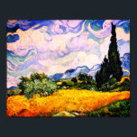 Vincent Van Gogh Wheat Field mit Cypressen Poster<br><div class="desc">Hübsch , Vintag , Schönes Gemälde Vincent Van Gogh Weizenfeld mit Zypressen Sticker.Dies ist ein altes Meisterwerk des niederländischen Meisters Vincent Van Gogh. Dieses Gemälde ist Teil seiner Weizenfeldserie. Diese Reihe von Naturlandschaftsmalereien wurden durch den Blick auf die Alpen inspiriert. Diese kunstvolle alte Ölmalerei hat eine schöne, lebendige, gesättigte Farbe....</div>