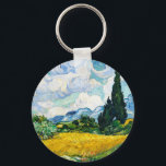 Vincent Van Gogh Wheat Field mit Cypressen Schlüsselanhänger<br><div class="desc">Vincent Van Gogh Wheat Field mit Cypressen Vintage Kunst Schlüsselanhänger</div>