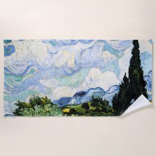 Vincent Van Gogh Wheat Field mit Cypressen Strandtuch