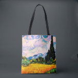 Vincent Van Gogh Wheat Field mit Cypressen Tasche<br><div class="desc">Hübsch , Vintag , Schönes Gemälde Vincent Van Gogh Weizenfeld mit Zypressen Sticker.Dies ist ein altes Meisterwerk des niederländischen Meisters Vincent Van Gogh. Dieses Gemälde ist Teil seiner Weizenfeldserie. Diese Reihe von Naturlandschaftsmalereien wurden durch den Blick auf die Alpen inspiriert. Diese kunstvolle alte Ölmalerei hat eine schöne, lebendige, gesättigte Farbe....</div>