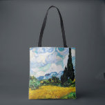 Vincent Van Gogh Wheat Field mit Zypressen (1889) Tasche<br><div class="desc">Hübsch , Vintag , Schönes Gemälde Vincent Van Gogh Weizenfeld mit Zypressen Sticker.Dies ist ein altes Meisterwerk des niederländischen Meisters Vincent Van Gogh. Dieses Gemälde ist Teil seiner Weizenfeldserie. Diese Reihe von Naturlandschaftsmalereien wurden durch den Blick auf die Alpen inspiriert. Diese kunstvolle alte Ölmalerei hat eine schöne, lebendige, gesättigte Farbe....</div>