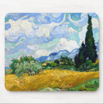 Vincent van Gogh Wheat Field mit Zypressen Mousepad<br><div class="desc">Weizenfeld mit Zypressen bemalt von Vincent van Gogh im Jahr 1889.</div>