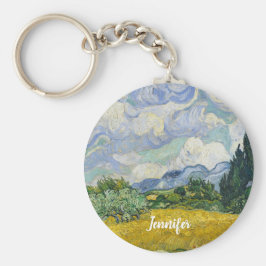 Vincent Van Gogh Wheat Field mit Zypressen nach Ma Schlüsselanhänger