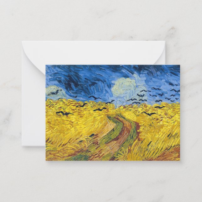 Vincent van Gogh - Wheatfield mit Crows Mitteilungskarte (Vorderseite)