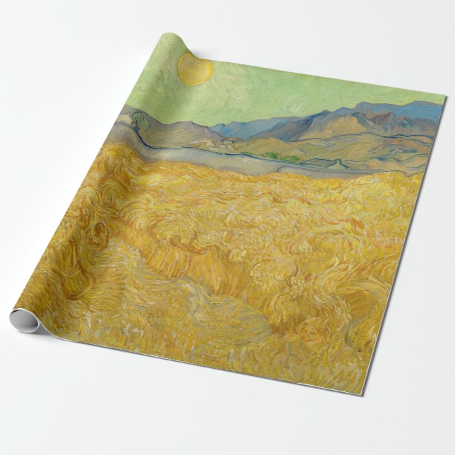Vincent van Gogh - Wheatfield mit einem Sensenmann Geschenkpapier (Ungerollt)