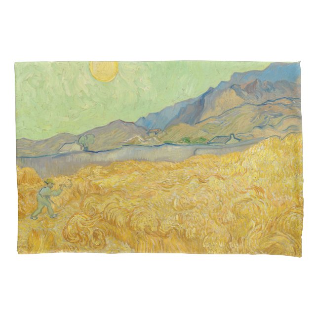 Vincent van Gogh - Wheatfield mit einem Sensenmann Kissenbezug (Vorderseite)