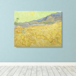 Vincent Van Gogh, Wheatfield mit einem Sensenmann Leinwanddruck