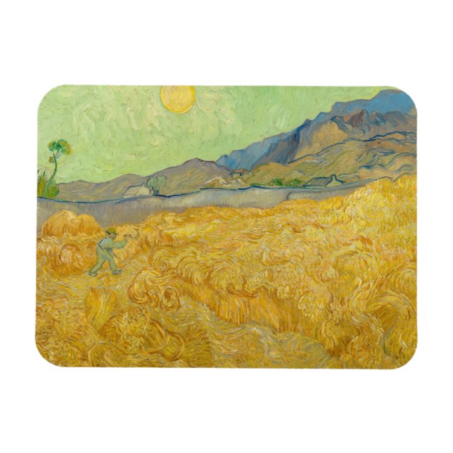 Vincent van Gogh - Wheatfield mit einem Sensenmann Magnet (Horizontal)