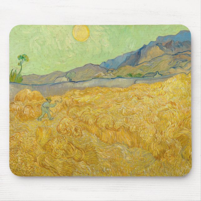 Vincent van Gogh - Wheatfield mit einem Sensenmann Mousepad (Vorne)