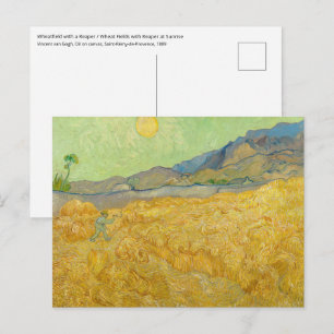 Vincent van Gogh - Wheatfield mit einem Sensenmann Postkarte