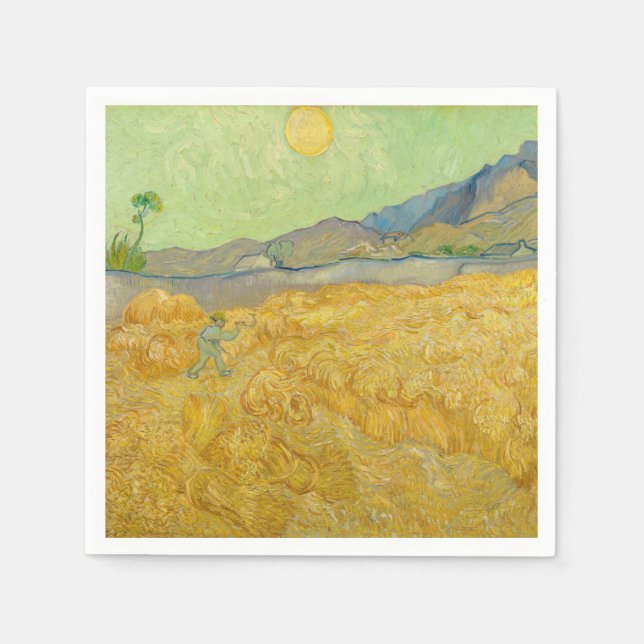 Vincent van Gogh - Wheatfield mit einem Sensenmann Serviette (Vorderseite)