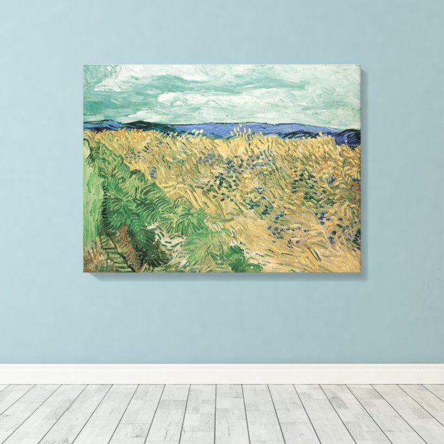 Vincent Van Gogh, Wheatfield mit Kornblumen Leinwanddruck (Insitu (Holzboden))