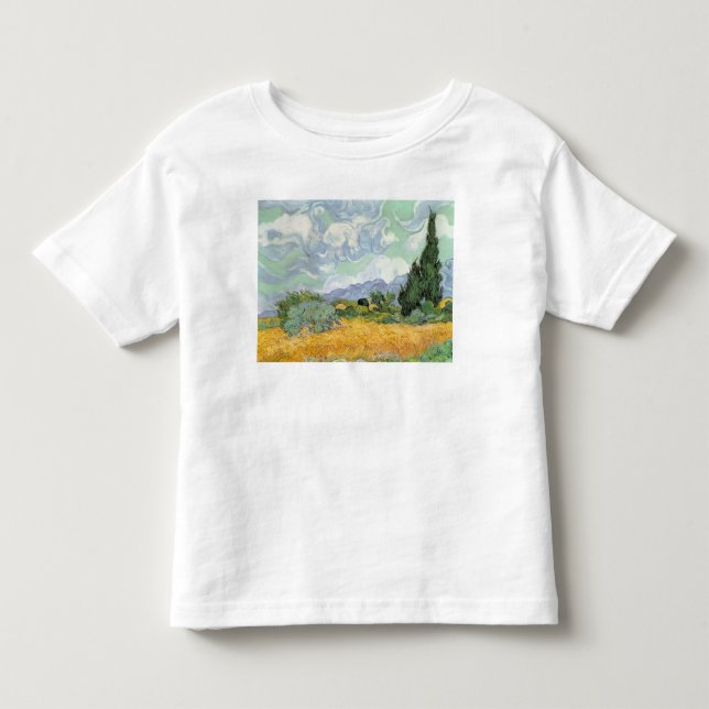 Vincent van Gogh | Wheatfield mit Zypressen, 1889 Kleinkind T-shirt (Vorderseite)