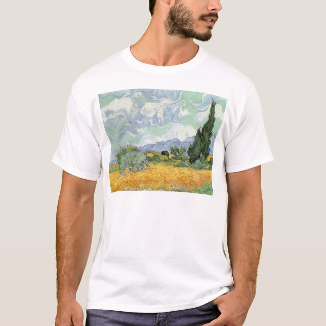 Vincent van Gogh | Wheatfield mit Zypressen, 1889 T-Shirt (Vorderseite)