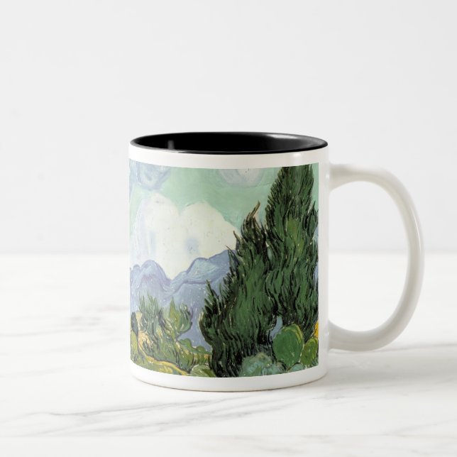 Vincent van Gogh | Wheatfield mit Zypressen, 1889 Zweifarbige Tasse (Rechts)