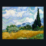 Vincent van Gogh Wheatfield mit Zypressen Poster<br><div class="desc">Zypressen-Bäume in einem Weizenfeld,  wie von Vincent van Gogh gemalt.</div>