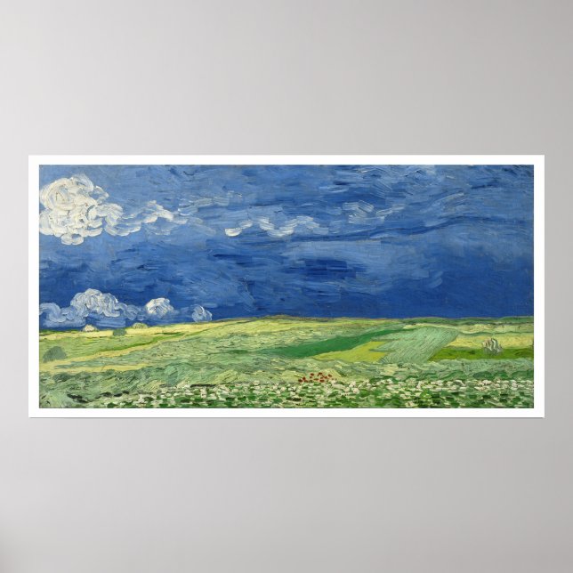 Vincent Van Gogh Wheatfield Under Thunderclouds Poster (Vorne)