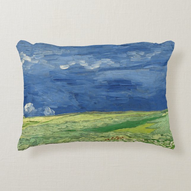 Vincent van Gogh - Wheatfield unter Thunderclouds Dekokissen (Vorderseite)