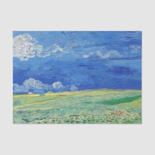 Vincent van Gogh - Wheatfields under Thunderclouds Seidenpapier (Vorderseite)