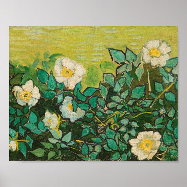 Vincent Van Gogh Wild Rose Kunst und Kunst Poster (Vorne)