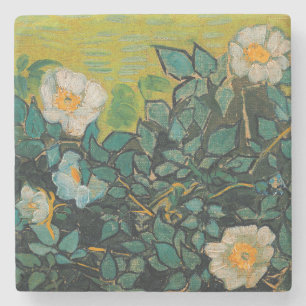 Vincent Van Gogh Wilde Rosen Vintage Florale Kunst Steinuntersetzer