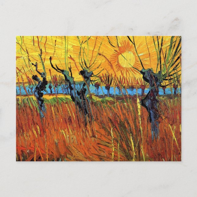 Vincent Van Gogh - Willows at Sunset Fine Art Postkarte (Vorderseite)