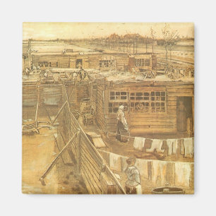 Vincent van Gogh - Zimmerei und Wäscherei Magnet