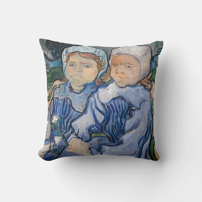 Vincent van Gogh - Zwei kleine Mädchen Kissen (Vorderseite)