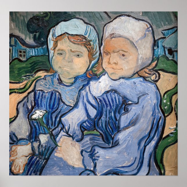 Vincent van Gogh - Zwei kleine Mädchen Poster (Vorne)