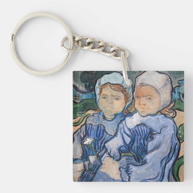 Vincent van Gogh - Zwei kleine Mädchen Schlüsselanhänger (Vorderseite)