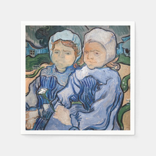 Vincent van Gogh - Zwei kleine Mädchen Serviette (Vorderseite)