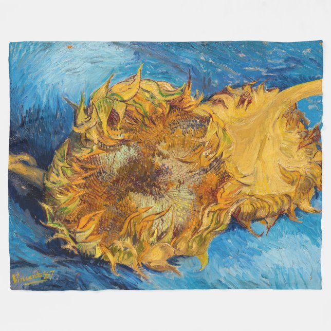 Vincent van Gogh - Zwei Schnittblumen Fleecedecke (Vorderseite (Horizontal))