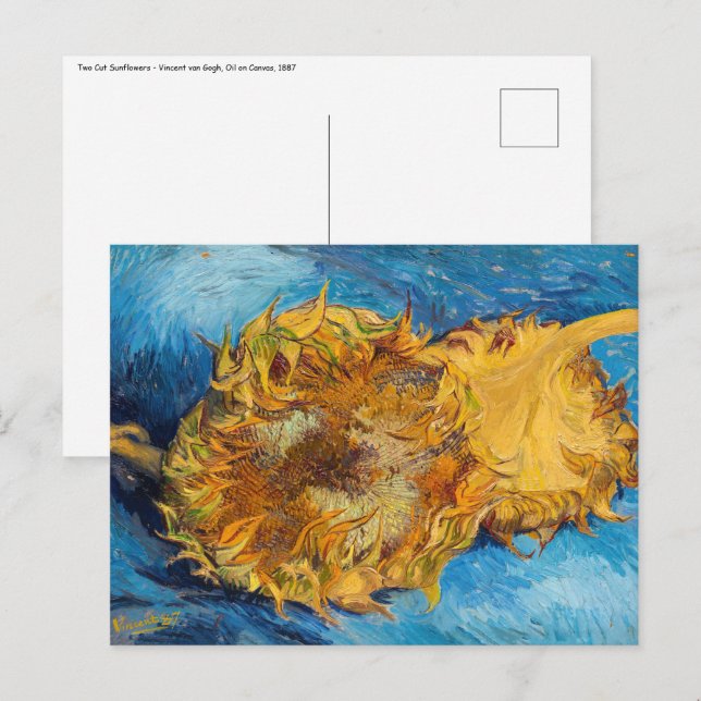 Vincent van Gogh - Zwei Schnittblumen Postkarte (Vorne/Hinten)