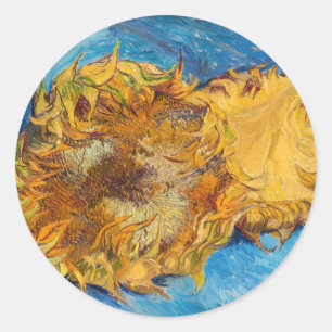 Vincent van Gogh - Zwei Schnittblumen Runder Aufkleber