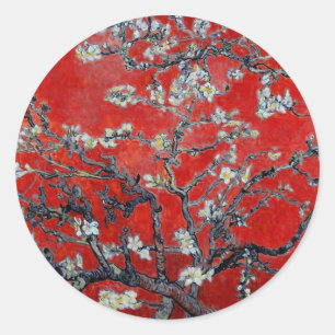 Vincent van Gogh Zweigstellen mit Almond Blossom Runder Aufkleber