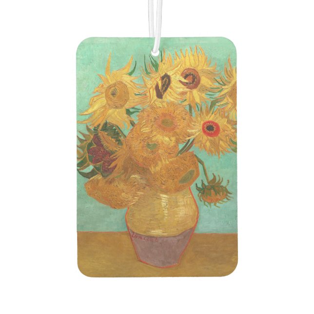 Vincent Van Gogh Zwölf Sonnenblumen in einer Vase Autolufterfrischer (Rückseite)