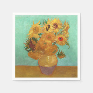 Vincent Van Gogh Zwölf Sonnenblumen in einer Vase Serviette