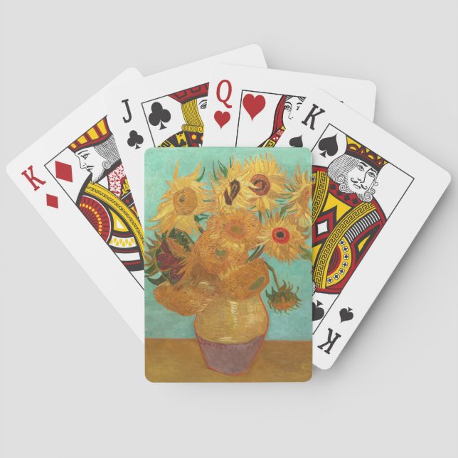 Vincent Van Gogh Zwölf Sonnenblumen in einer Vase Spielkarten (Rückseite)