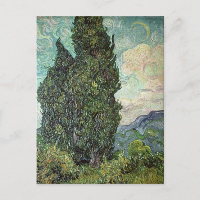 Vincent van Gogh | Zypressen, 1889 Postkarte (Vorderseite)