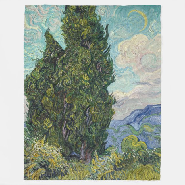 Vincent van Gogh - Zypressen Fleecedecke (Vorderseite)
