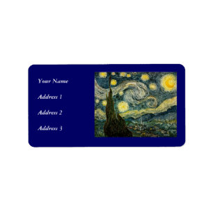 Vincent van Goghs die sternenklare Nacht (1889) Adressaufkleber