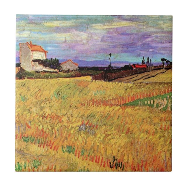 Vincent van Goghs Gemälde, Weizenfeld, Fliese (Vorderseite)