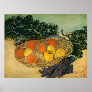 Vincent van Gogh's Korb der Früchte und Handschuhe Poster